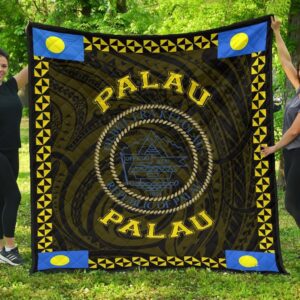 Palau Polynesian Quilt Yellow Love Style J11 Quilt  Quilt